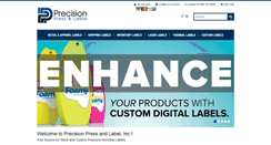 Desktop Screenshot of precisionpressandlabel.com